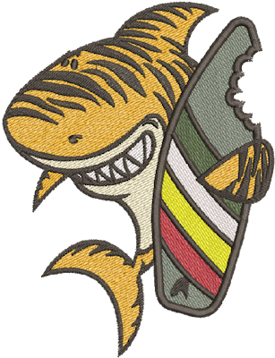 Акула серфинга Рисунок для вышивки Акула серфинга